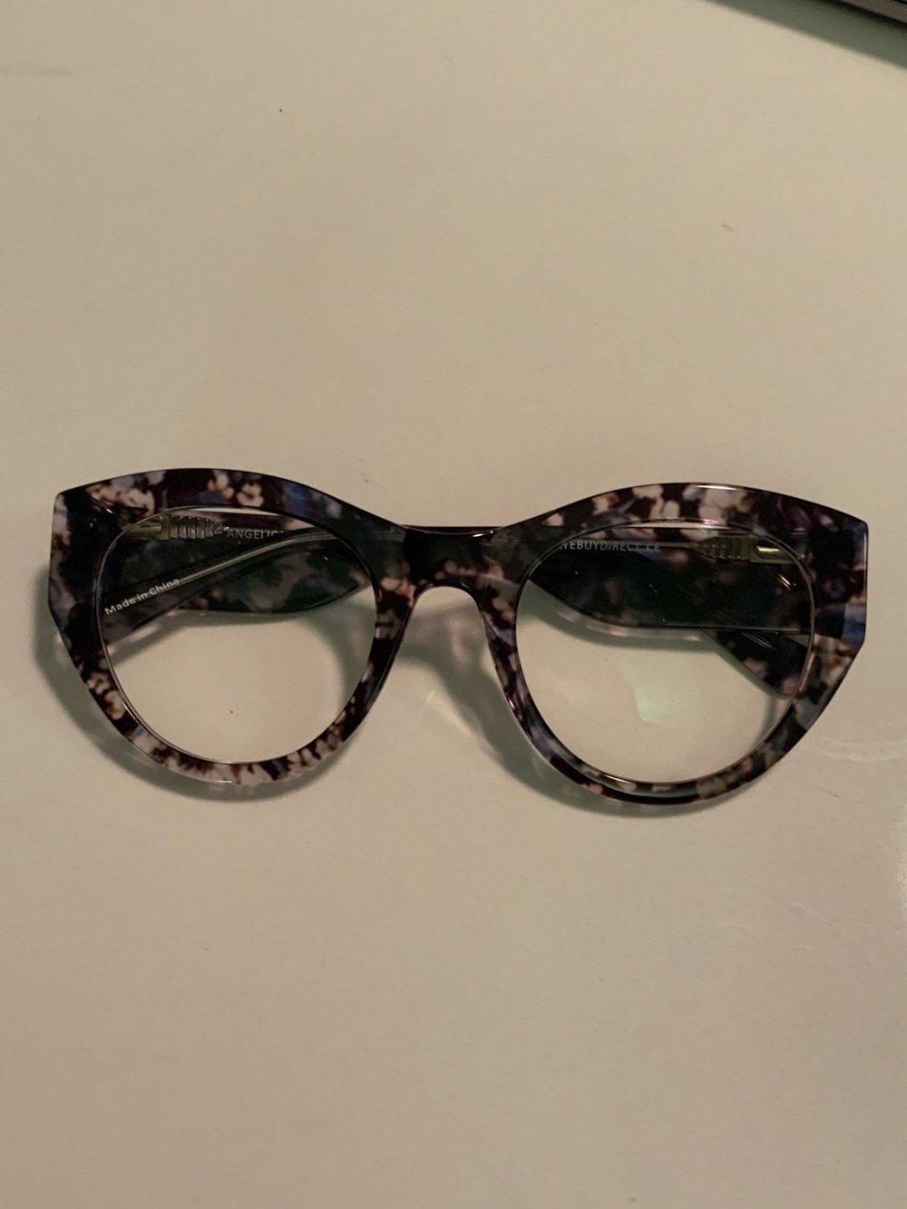Women's Cat-Eye Acetate Glasses in Tortoiseshell Grey Pattern